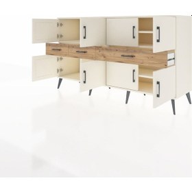 Resim Hyperion Konsol 5 Raflı 3 Çekmeceli 8 Kapaklı 176x44x99 Aytaşı-ay Aytaşı-aytaşı/çam 