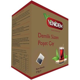 Resim Yenidem Kare Demlik Süzen Poşet Çay Ev Tipi Siyah Çay ve Hibiskus Karışımı Bamya Çiçeği 3 KG 