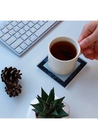 Resim Decorita Cam Bardak Altlığı G Harfli Tasarım 4'lü Takım 10 x 10 CM Çok Renkli 