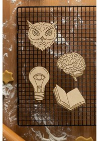 Resim Zeki Seti Kurabiye Kalıbı, Hamur Şekillendirici, Bisküvi Kalıbı, Kolay Kesim Ucu Beyaz 