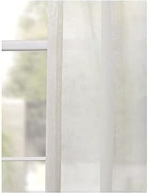 Resim Pilesiz Düz Keten Tül Perde Ekru 230 x 260 