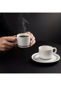 Resim Güral Porselen Mental 4 Parça Çay Fincan Takımı Siyah 