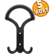 Resim Badem10 Noktalı Portmanto Vestiyer Duvar Askısı Metal Dolap Elbise Askılığı Siyah 5 Adet 