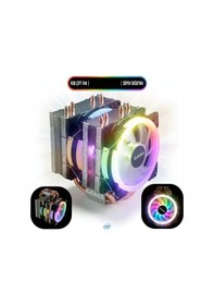Resim Gabble Cool Storm T90 Rgb Çift Fanlı İşlemci Fanı - Intel Uyumlu Kule Tipi Cpu Soğutucu 