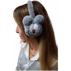 Resim Minnie Mause Figürlü Peluş Kulaklık Taç - Gri Çok Renkli 