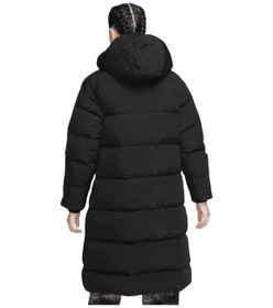Resim Nike Jordan Flight Loose Fit Down Fill Parka Çıkarılabilir Kapüşonlu Bol Kesim Kaz Tüyü Kadın Parka Siyah Siyah 