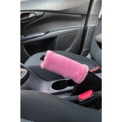 Resim Oto Aksesuarcım Yumuşak Peluş El Freni Süsü Şeker Pembe 