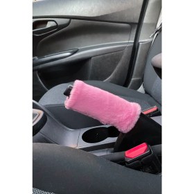 Resim Oto Aksesuarcım Yumuşak Peluş El Freni Süsü Şeker Pembe 