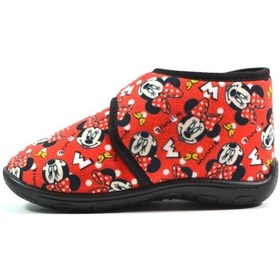 Resim Gigi Kırmızı Cırtlı Yünlü Kız Çocuk Panduf Kreş Ev Ayakkabısı Kırmızı 