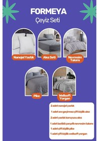 Resim Formeya Wedding Çift Kişilik Çeyiz Seti 11 Parça Gri 