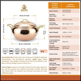 Resim El Dövmesi Bakır Güveç Tencere 26 cm 