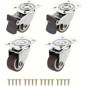 Resim Dashanshop 4 Adet Döner Ve Frenli 1" Mini Tpr Döşeme Tekerlekli 360 Derece Mobilya Aksesuarı 