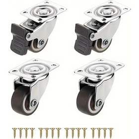 Resim Dashanshop 4 Adet Döner Ve Frenli 1" Mini Tpr Döşeme Tekerlekli 360 Derece Mobilya Aksesuarı 