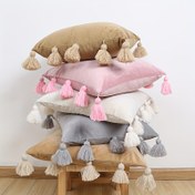 Resim 1 adet Tassel ile Yumuşak Kadife Yastık Kılıfı - Tüm Eşleşen Düz Renkli Yastık Kılıfı, 45.72x45.72 cm Kare Tassel Dekoratif Yastık Kılıfı, Oturma Odası, Yatak Odası, Kanepe için - Fermuar Kapatma, Polyester, İçerik Yok, Dekoratif Yastıklar 