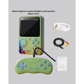 Resim Krm 500 Oyunlu G5 Retro Mini Oyun Konsolu 3 Inç Ekran ve Tv Desteği Krm 