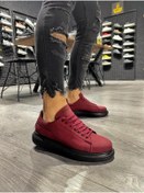 Resim KN Fashion Mp045 St Bağcıklı Ortopedik Yüksek/kalın Taban Erkek Sneaker Bordo 