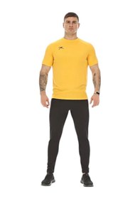 Resim Bisiklet Yaka Erkek T-shirt Sarı 