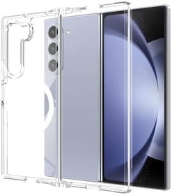 Resim UnDePlus Samsung Galaxy Z Fold 6 Kılıf Sert PC Magsafe Şeffaf Kapak Embos Şeffaf 