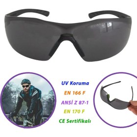 Resim Bisiklet Güneş Gözlüğü Uv Korumalı Silikon Burunlu Rüzgar Koruyucu Bisikletçi Gözlük Füme 