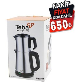 Resim Çelik Elektrikli Çay Makinesi Çaycı Seti 1500w 1.8lt+ 0.8lt 360 Taban Gizli Rezistans Thc-800 Cm 3731 