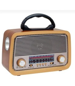 Resim Kahverengi Nostaljik Tasarım Bluetooth Radyo, Fm, Sd Kart ve Aux Özellikleriyle 