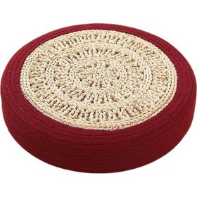 Resim Suntek Magideal Yuvarlak Tatami Yer Minderi Veranda Için Koyu kırmızı 