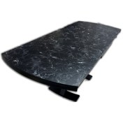 Resim Masa X Ayak Model Metal Transmisyon Nikelaj Dikdörtgen Yan Açılır Siyah Mermer Mdf Tabla El Yapım 