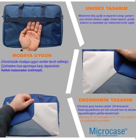 Resim Microcase Samsung Uyumlu S11 11 İnch İçin Tablet Çantası 2 Bölmeli Al4228 Lacivert Gri Krem Omuz Çantası 