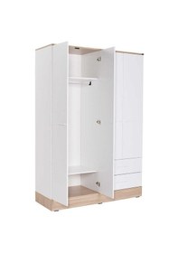 Resim adoremobilya Base 4 Kapılı 2 Çekmeceli Gardırop-Italyan Meşe / Beyaz 