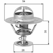 Resim GATES TH00782G1 | Termostat 82°C 94-H100 03-Sorento 2.5Crdi 