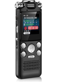 Resim Wezone Vr001 8gb Ses Kaydedici - Yüksek Kaliteli, Gürültü Azaltıcı, 1536kbps, Çift Mikrofonlu, Portatif Ses Kayıt Cihazı 