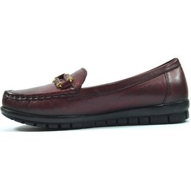 Resim Ernas 203 Hakiki Deri Bordo Ortopedik Günlük Kadın Ayakkabı Bordo-36 Bordo 