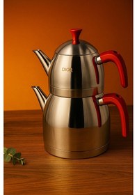 Resim Chef Dior Prestij Serisi Aile Boy Çaydanlık - 18/10 Paslanmaz Çel Altın - Çelik 