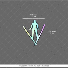 Resim Bay Etiket HLG65 Hologram Kayak Yapan Adam Silueti Etiketi 