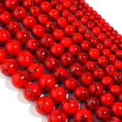 Resim 4mm 6mm 8mm 10mm Doğal Kırmızı Pembe Mavi Beyaz Mermer Desenli Boncuklar - Bilezikler Kolyeler Küpeler için DIY Takı Yapım Malzemeleri, El Yapımı Aksesuarlar için Yarı Mamul Çıplak Boncuklar, Takı Yapımı İçin Boncuklar, Bilezik Komponentleri, Parlak Bitiş 