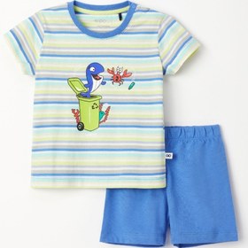 Resim Woody Pamuklu Erkek Bebek Pijama-pss - 904- Çizgili Mavi 