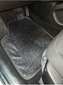 Resim sıcak köşe Paspas Takımı Pullu Siyah Pullu Deri Ön Arka Set 