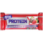 Resim MUSCLE STATİON Supreme Protein Bar Çikolata Çilek 40g 