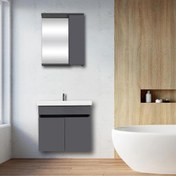 Resim KAREN BANYO ARYA BANYO DOLABI SETİ 60 CM, MAT ANTRASİT 