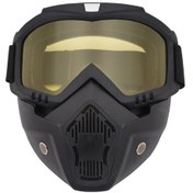 Resim Cbtx Global Çıkarılabilir Yol Sürme Açık Hava Rüzgar Geçirmez Motosiklet Gözlüğü Maskesi Sarı 