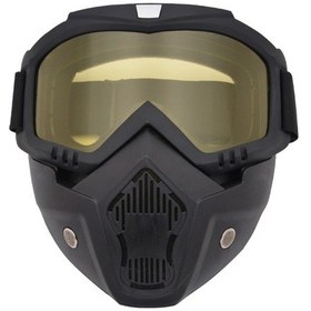 Resim Cbtx Global Çıkarılabilir Yol Sürme Açık Hava Rüzgar Geçirmez Motosiklet Gözlüğü Maskesi Sarı 