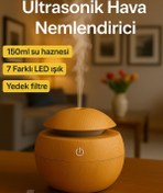 Resim Store Ahşap Görünümlü LED Işıklı Ultrasonik Nemlendirici | Sessiz Çalışma 