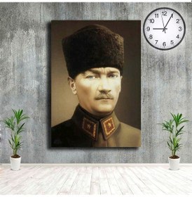 Resim Kahve Kalpaklı Mustafa Kemal Atatürk Kanvas Tablo 