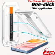 Resim 2 adet Honor 400 Pro için Honor 400 için Tek Tıklamayla Tozdan Arındırılmış HD Ekran Koruyucu Koruyucu Temperli Cam 