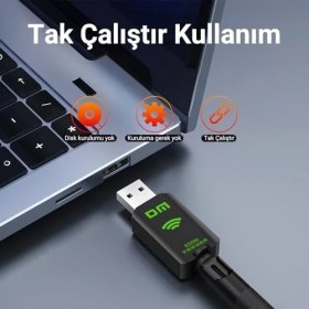 Resim Dm AD083 650 Mbps USB Adaptör Wifi Alıcı Verici Access Point 