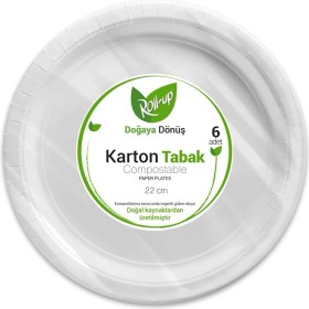 Resim Doğaya Dönüşümlü Karton Tabak 22CM 6lı 