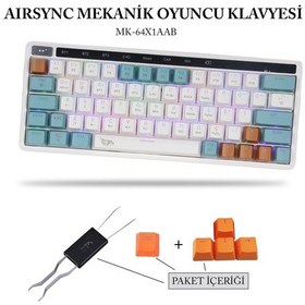 Resim Gameagle Airsync MK-64X1aAAB Mavi Switch Kablosuz Oyuncu Mekanik Klavye 