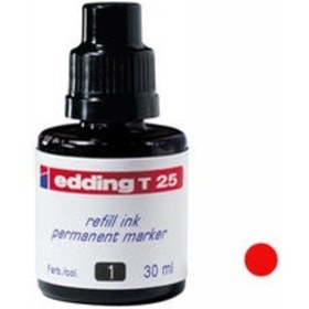 Resim Edding T30 Kırmızı Permanent Mürekkep 30Ml 
