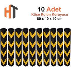 Resim Hayat Trafik Kauçuk Otopark Köşe Kolon Koruyucu (Eko-Köşeli) 10'lu Set 
