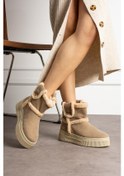 Resim Shoetek Luka Kadın Bot İçi Kürklü Bej Süet Bej Süet 